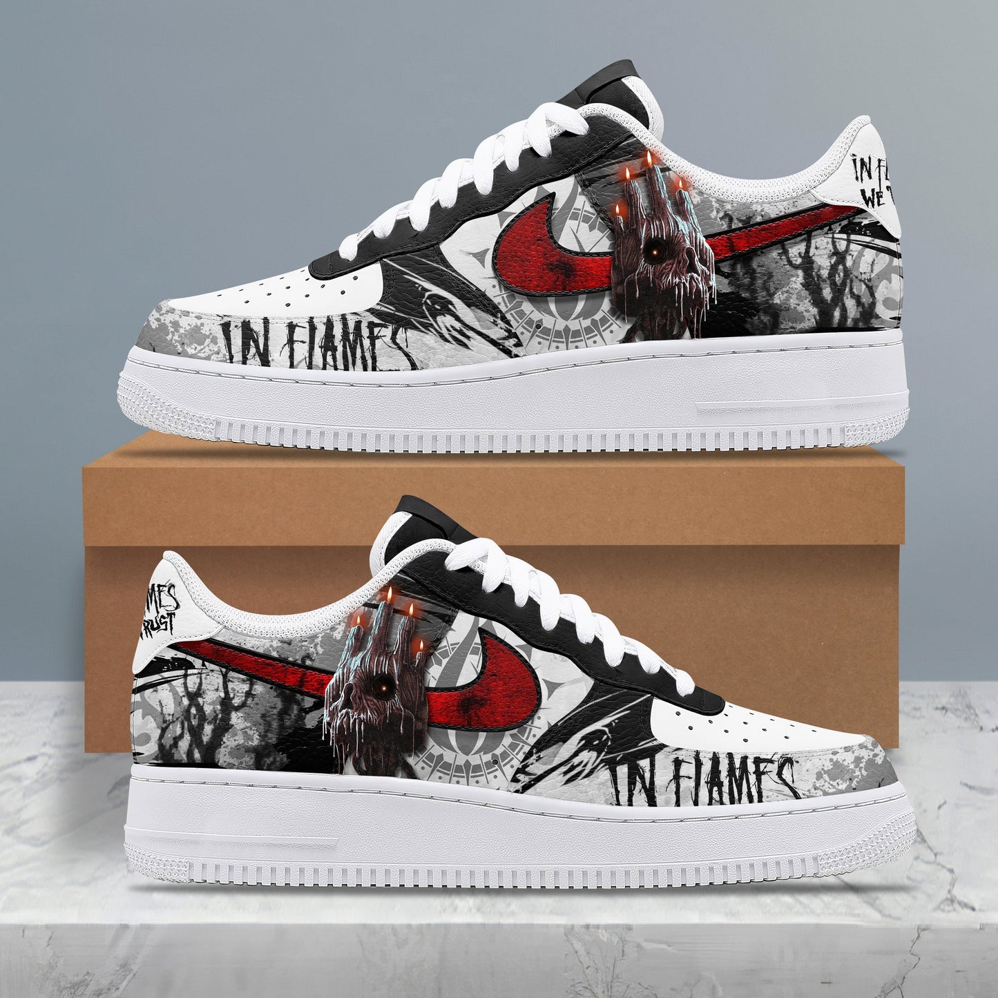 Ideafootwear In Flames Air Low-Top Sneakers Shoes For Men And Women 1