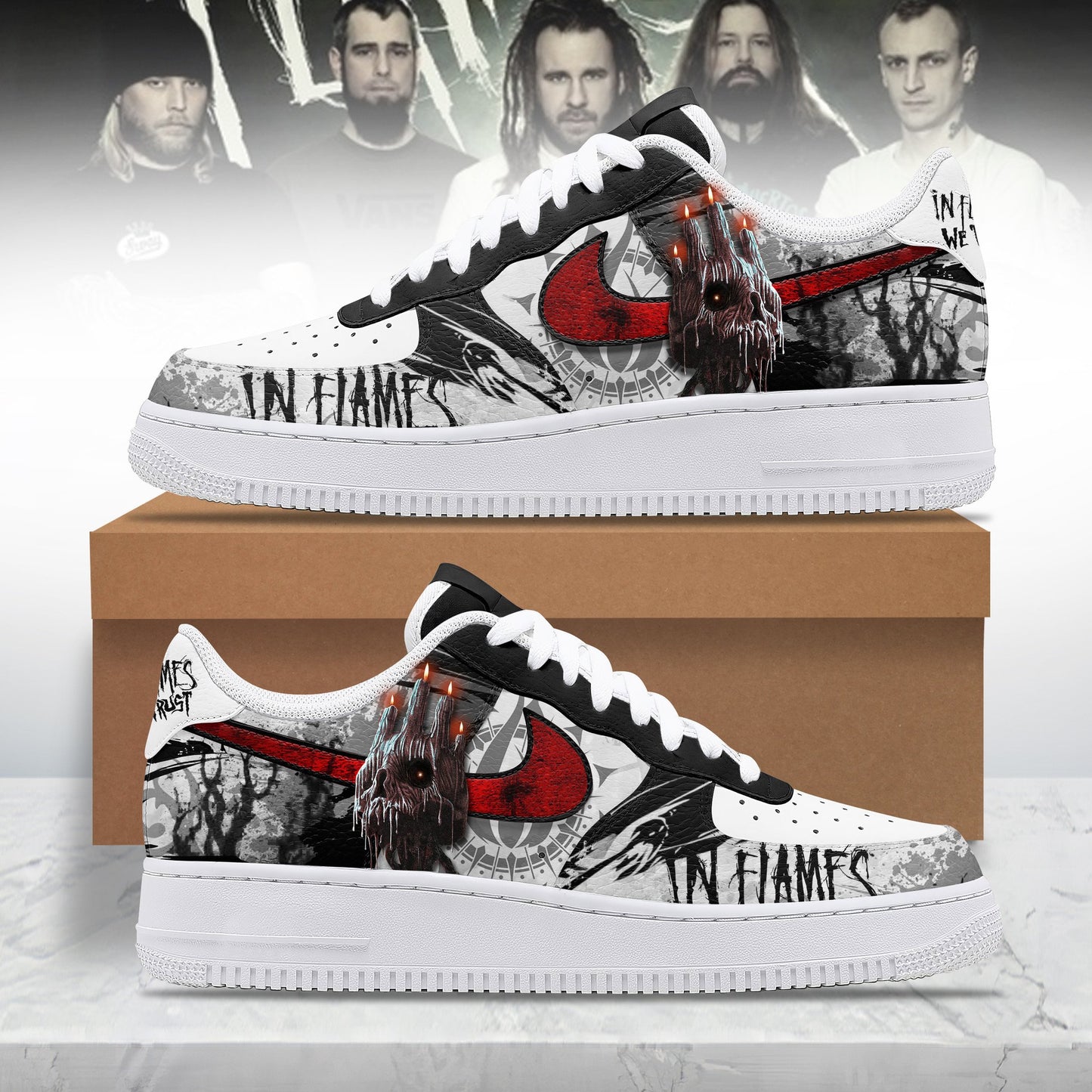 Ideafootwear In Flames Air Low-Top Sneakers Shoes For Men And Women 1