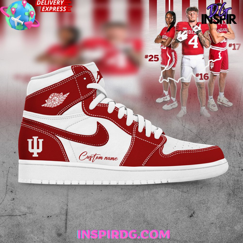 Ideafootwear Indiana Hoosiers AJ1 High Sneakers Shoes For Men And Women 1
