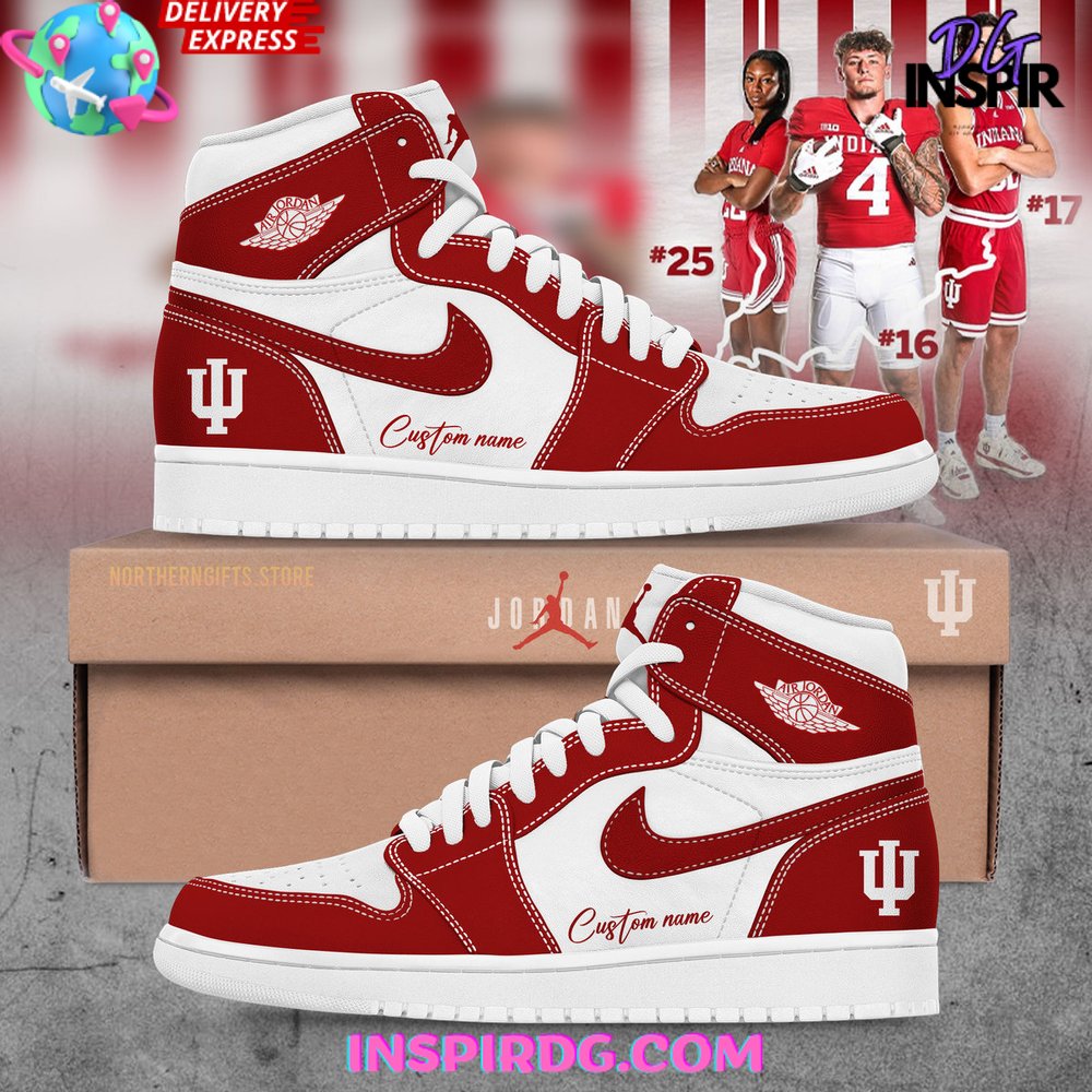 Ideafootwear Indiana Hoosiers AJ1 High Sneakers Shoes For Men And Women 1