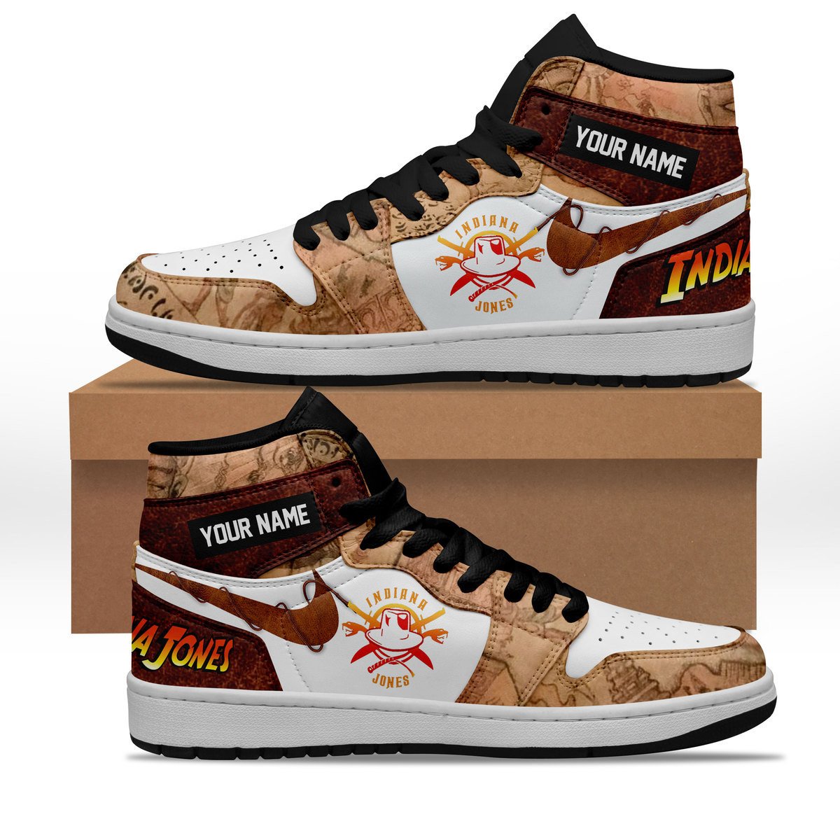 Ideafootwear Indiana Jones AJ1 High Sneakers Shoes For Men And Women 3