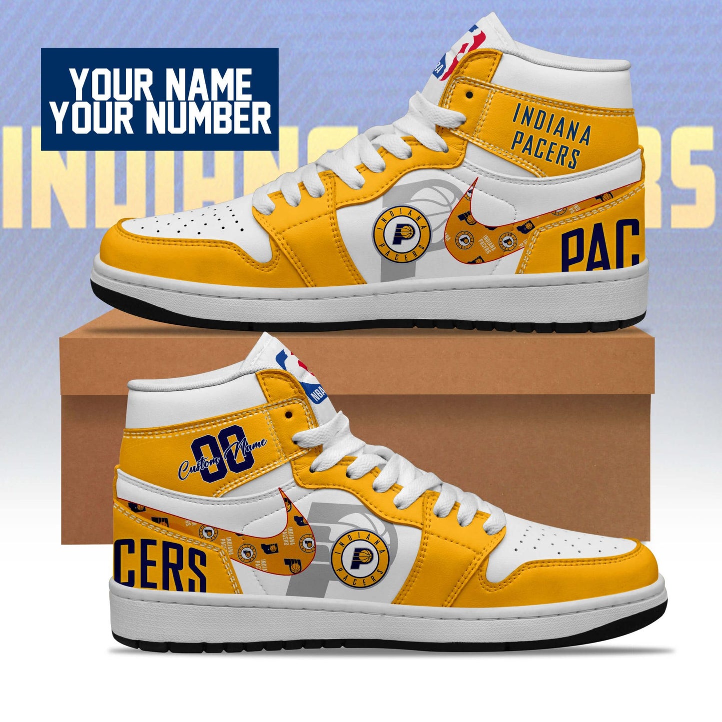 Ideafootwear Indiana Pacers AJ1 High Sneakers Shoes For Men And Women 1