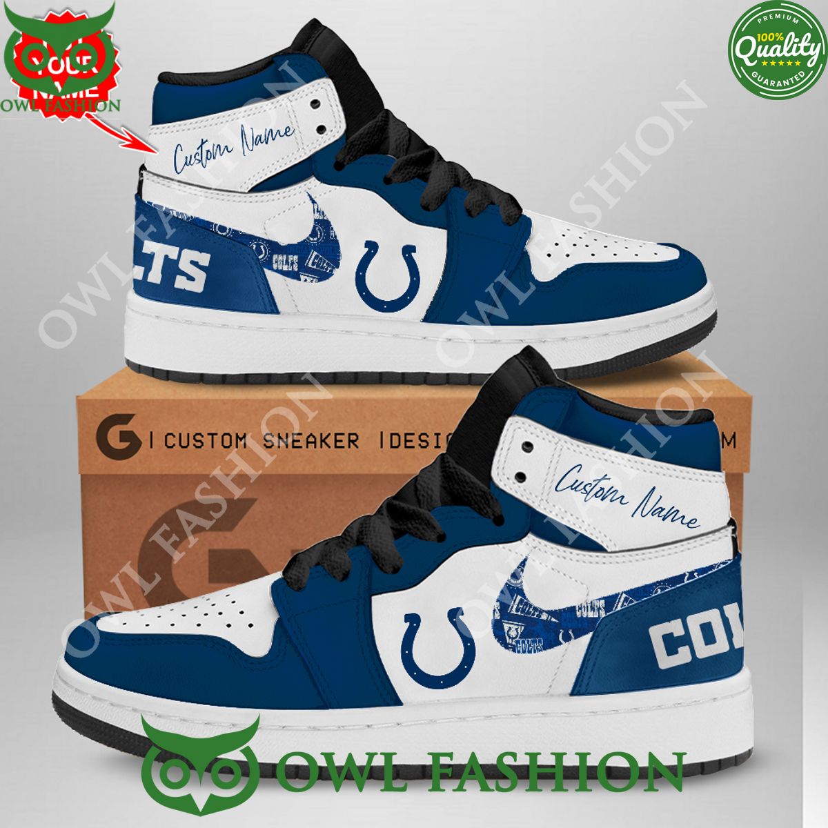 Ideafootwear Indianapolis Colts AJ1 High Sneakers Shoes For Men And Women 14