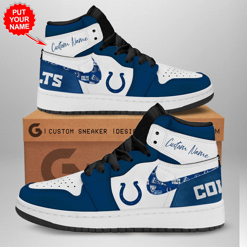 Ideafootwear Indianapolis Colts AJ1 High Sneakers Shoes For Men And Women 5