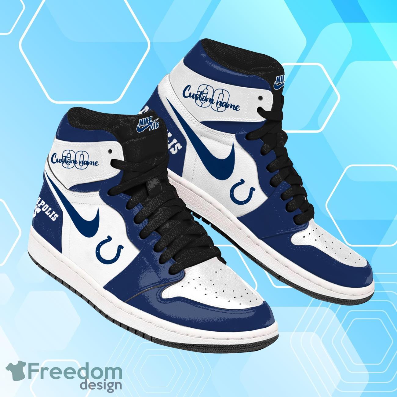 Ideafootwear Indianapolis Colts AJ1 High Sneakers Shoes For Men And Women 2
