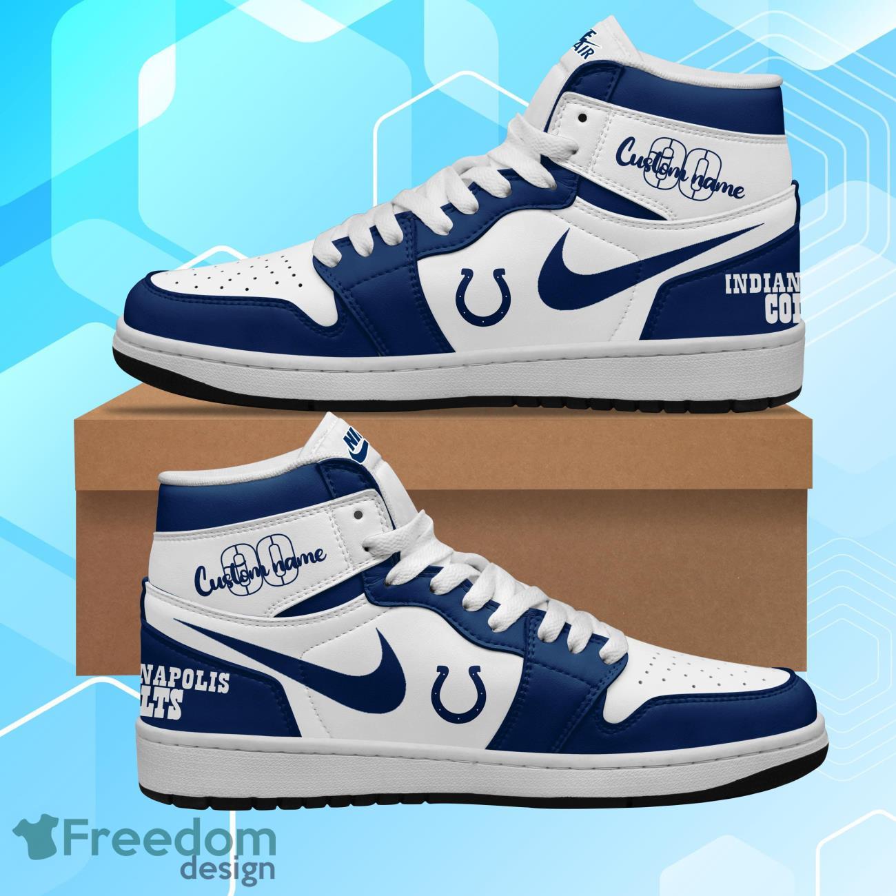 Ideafootwear Indianapolis Colts AJ1 High Sneakers Shoes For Men And Women 1