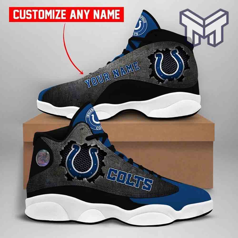 Ideafootwear Indianapolis Colts AJ13 Sneakers Shoes For Men And Women 1