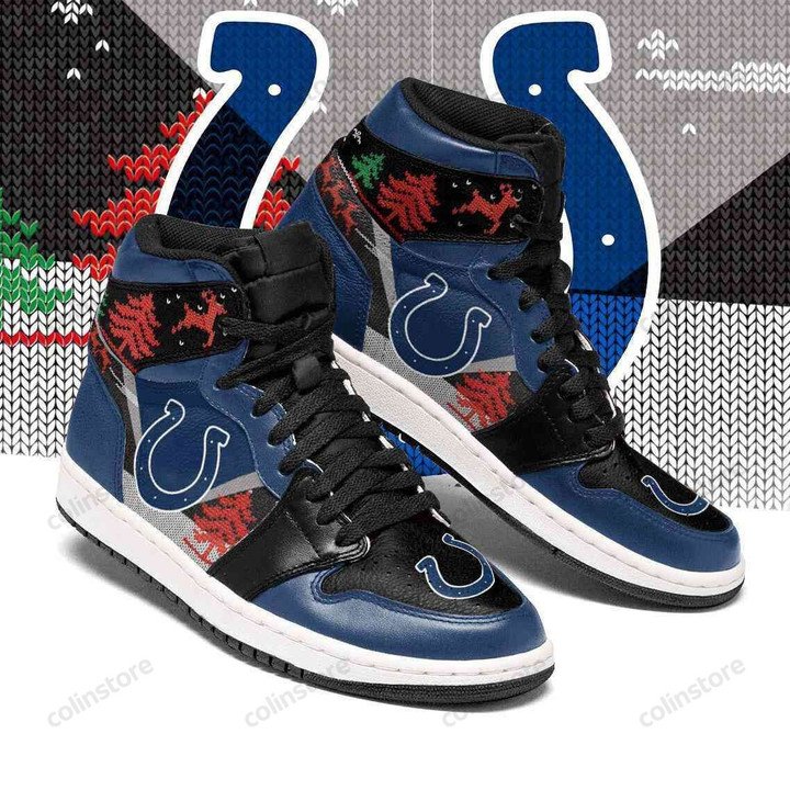 Ideafootwear Indianapolis Colts NFL AJ1 High Sneakers Shoes For Men And Women 4