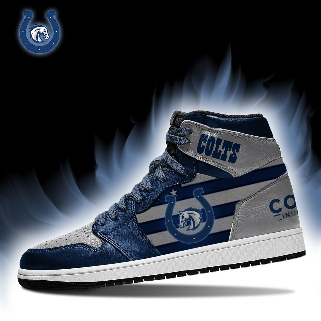 Ideafootwear Indianapolis Colts NFL AJ1 High Sneakers Shoes For Men And Women 1