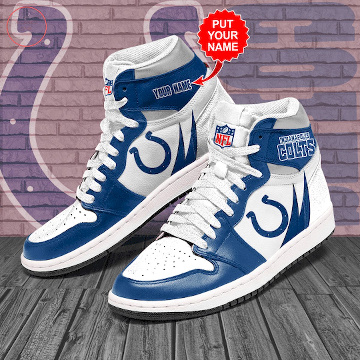 Ideafootwear Indianapolis Colts NFL AJ1 High Sneakers Shoes For Men And Women 3