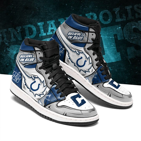 Ideafootwear Indianapolis Colts NFL AJ1 High Sneakers Shoes For Men And Women 6