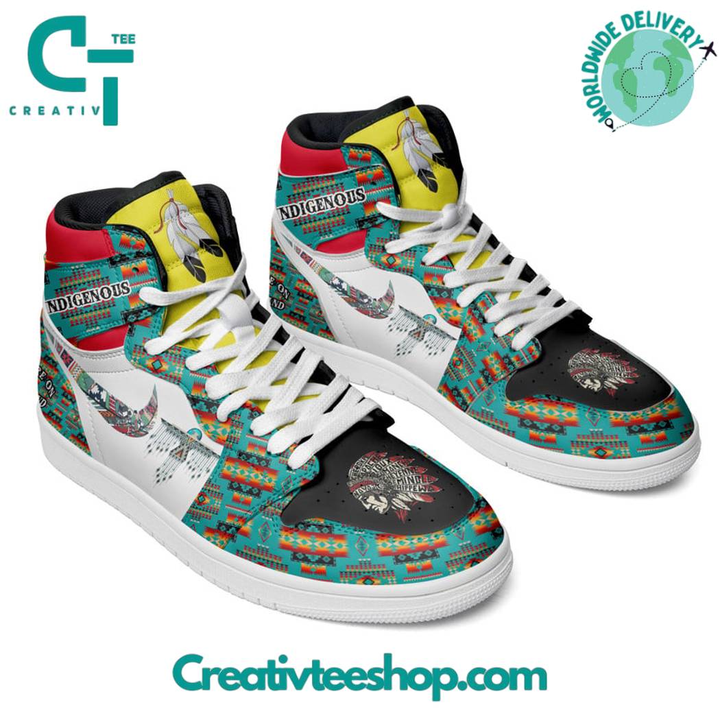 Ideafootwear Indigenous You Are On Stolen Land AJ1 High Sneakers Shoes For Men And Women 1
