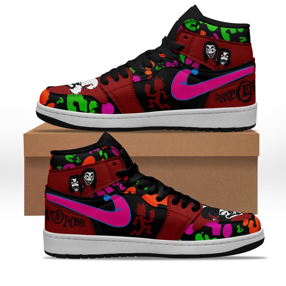 Ideafootwear Insane Clown Posse AJ1 High Sneakers Shoes For Men And Women 1