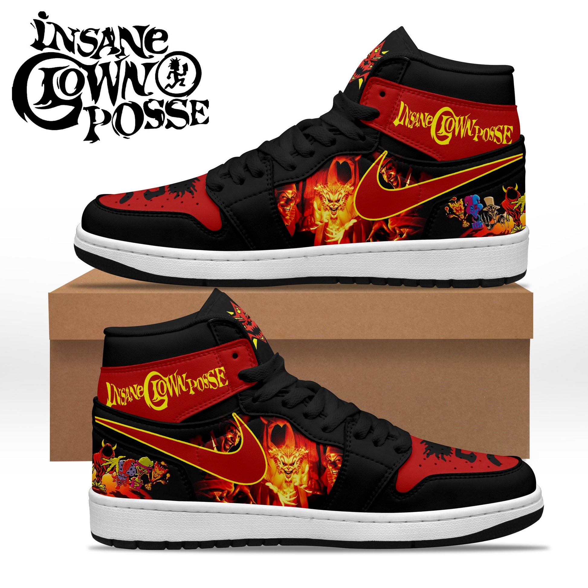 Ideafootwear Insane Clown Posse AJ1 High Sneakers Shoes For Men And Women 2