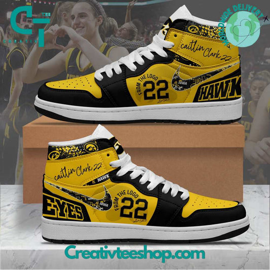 Ideafootwear Iowa Hawkeyes AJ1 High Sneakers Shoes For Men And Women 4