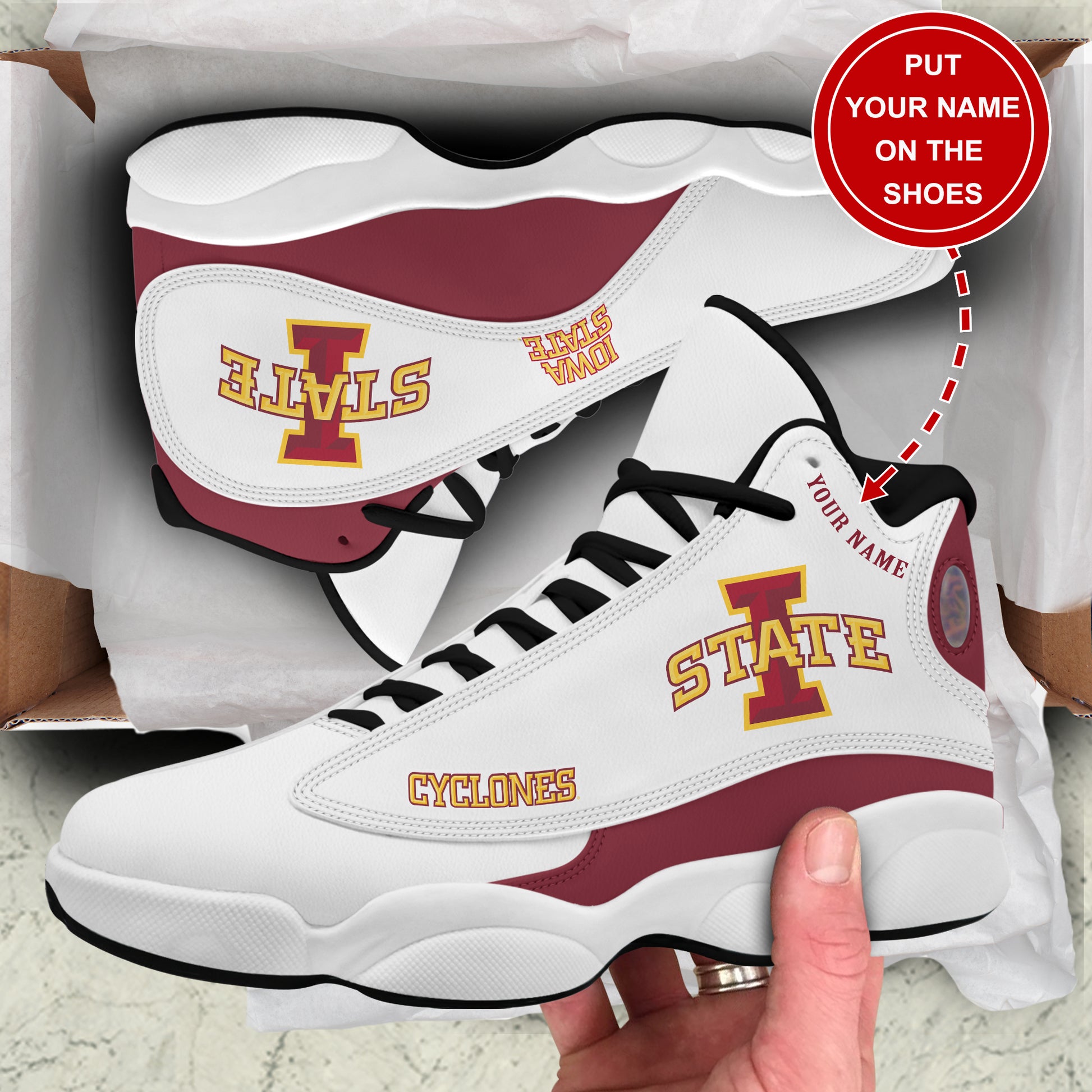 Ideafootwear Iowa State Cyclones AJ13 Sneakers Shoes For Men And Women 1