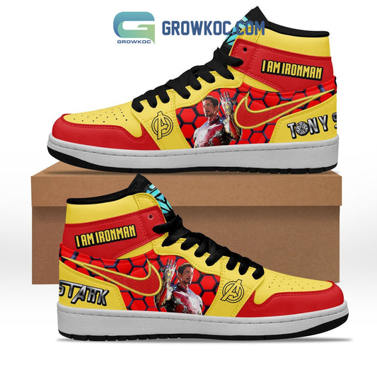 Ideafootwear Iron Man AJ1 High Sneakers Shoes For Men And Women 2