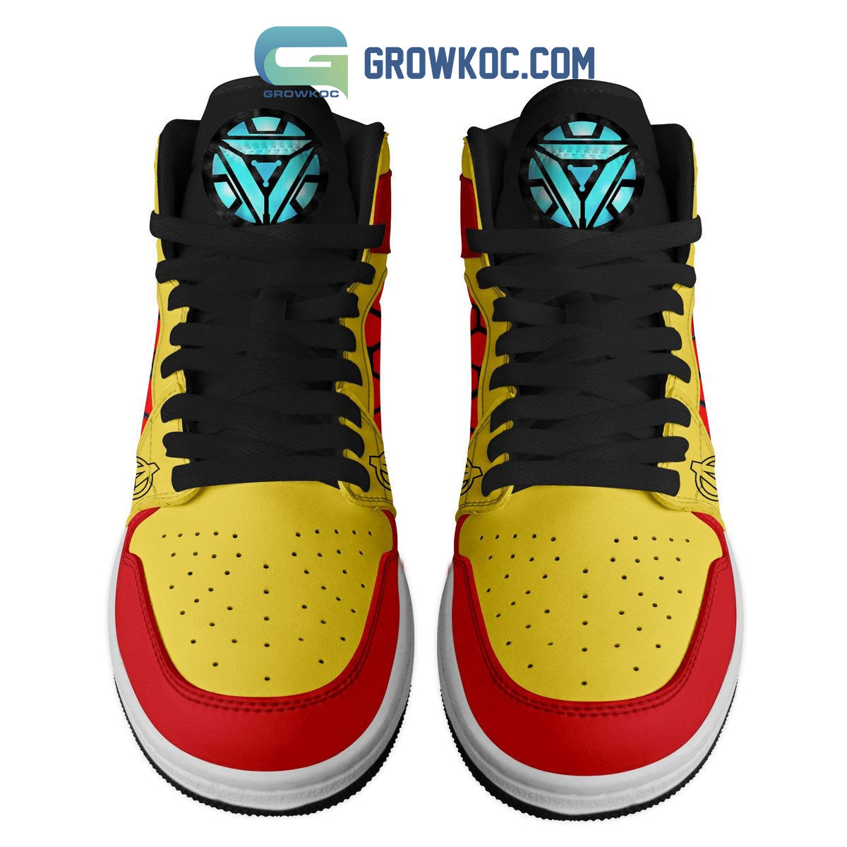 Ideafootwear Iron Man AJ1 High Sneakers Shoes For Men And Women 2