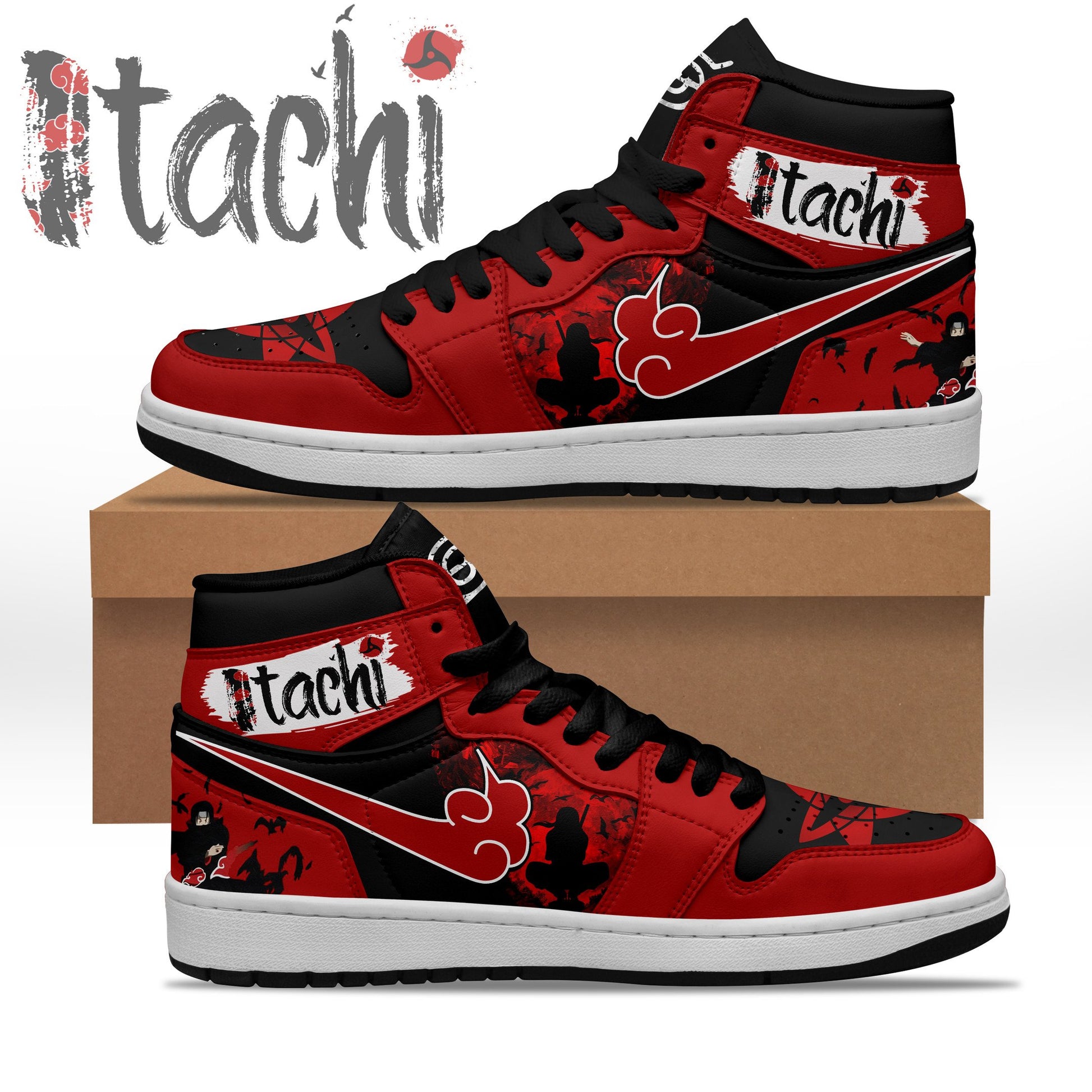 Ideafootwear Itachi Uchiha AJ1 High Sneakers Shoes For Men And Women 1