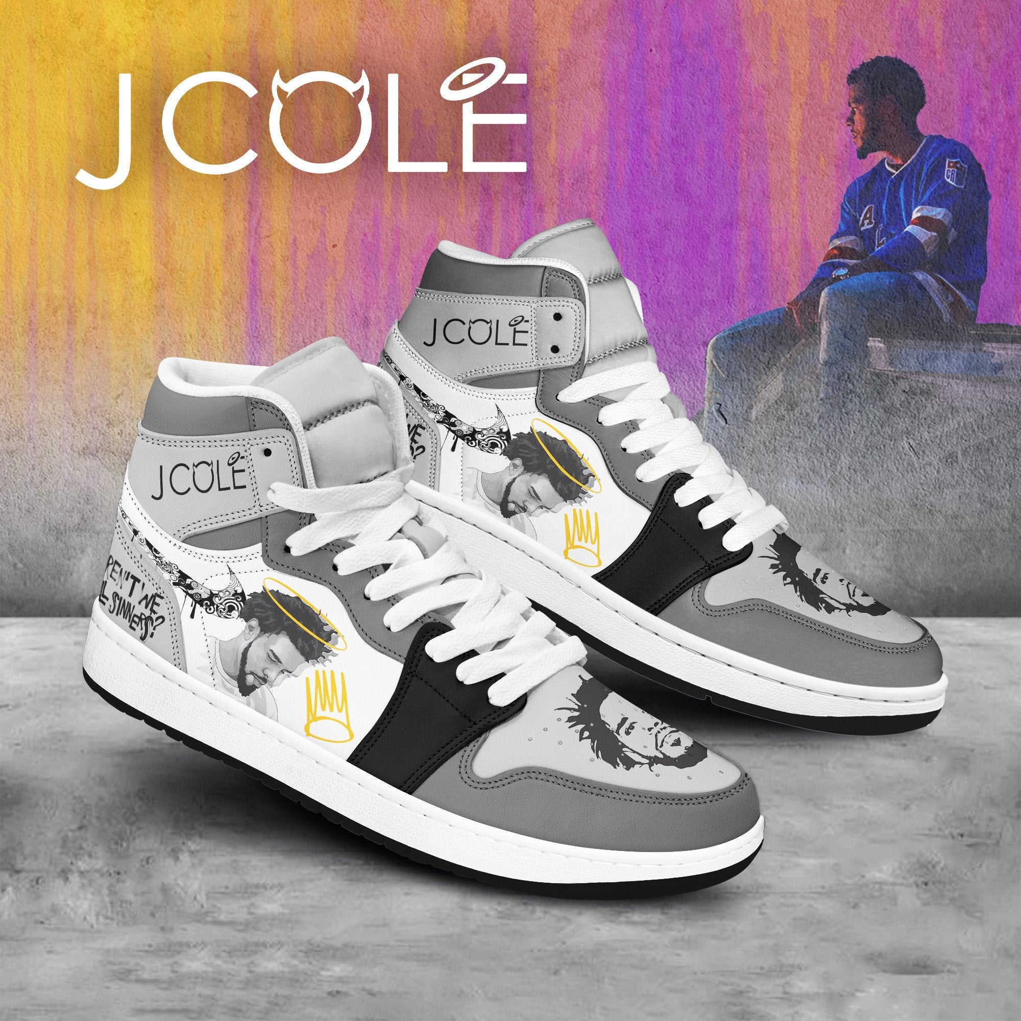 Ideafootwear J. Cole AJ1 High Sneakers Shoes For Men And Women 1