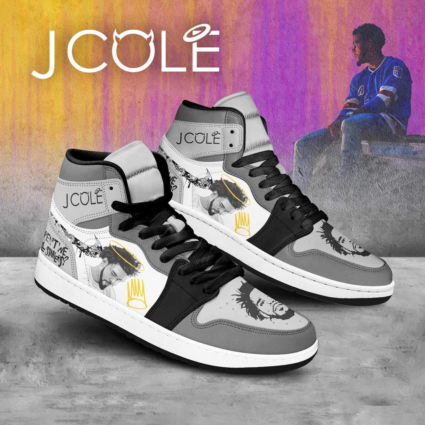 Ideafootwear J. Cole AJ1 High Sneakers Shoes For Men And Women 2