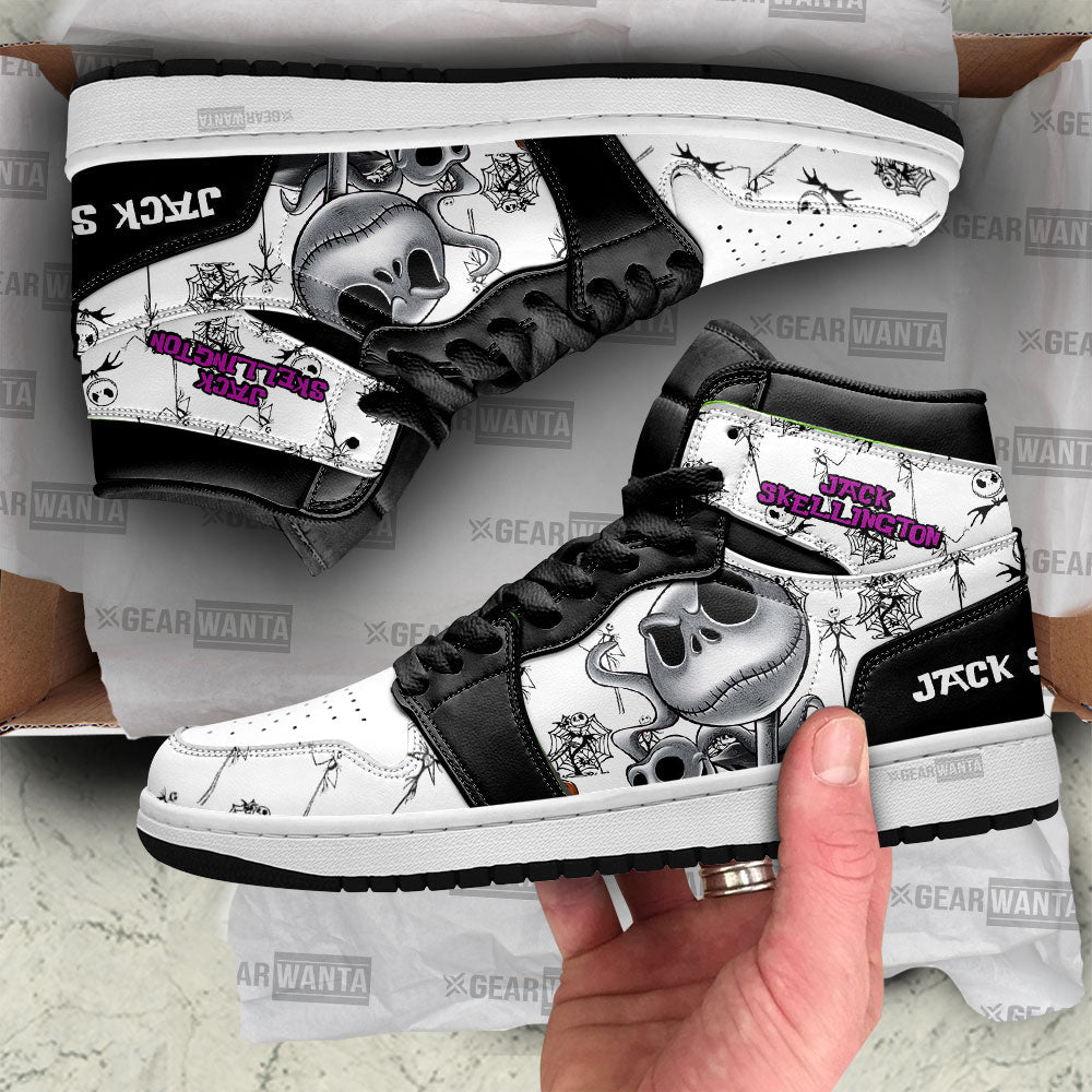 Ideafootwear Jack Skellington AJ1 High Sneakers Shoes For Men And Women 2