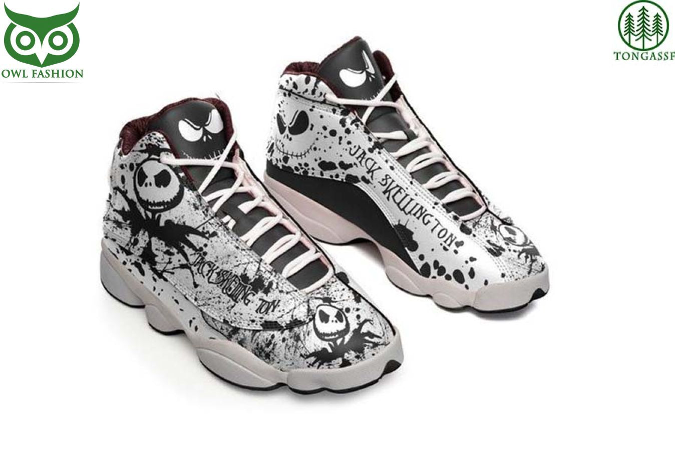Ideafootwear Jack Skellington AJ13 Sneakers Shoes For Men And Women 7