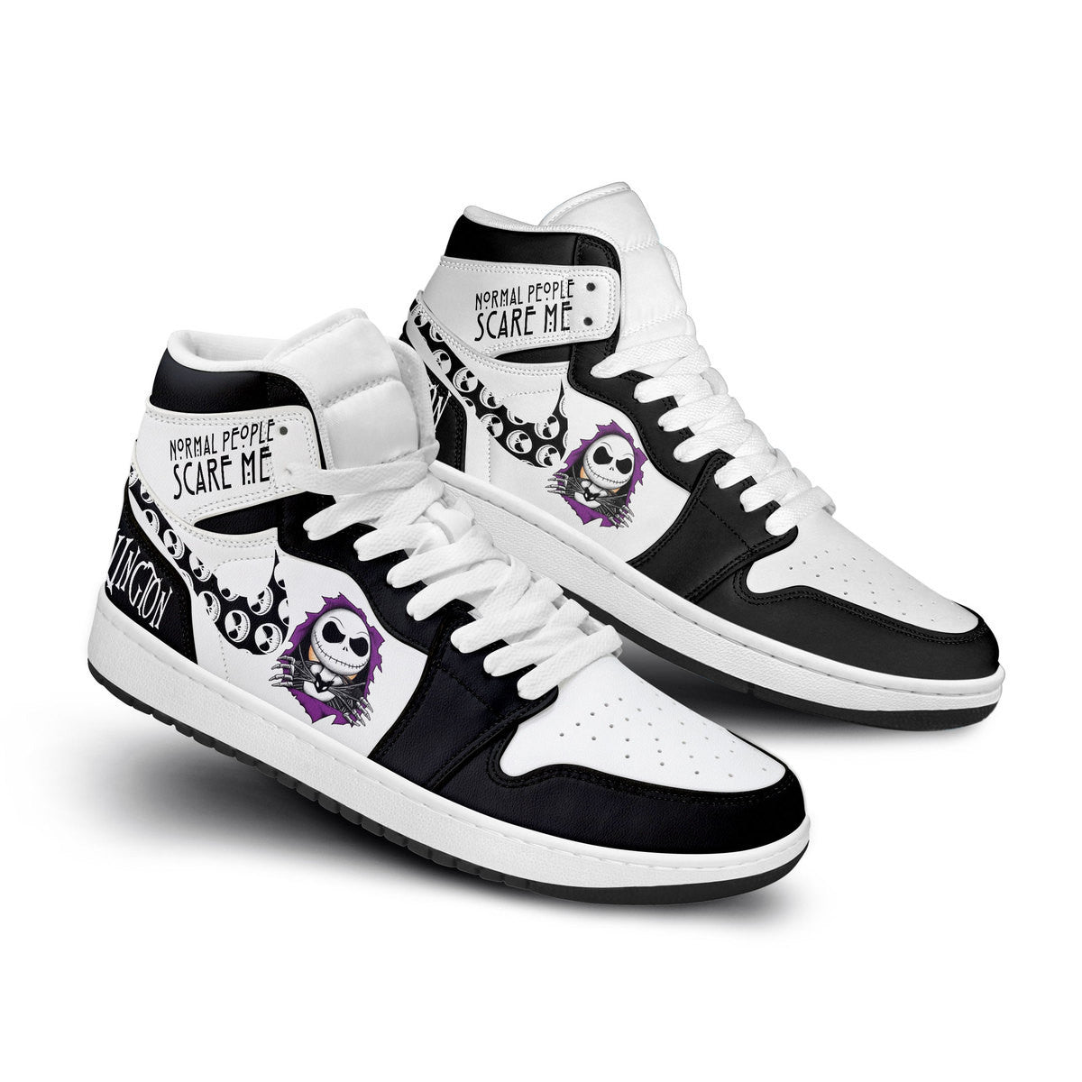 Ideafootwear Jack Skellington AJ1 High Sneakers Shoes For Men And Women 3