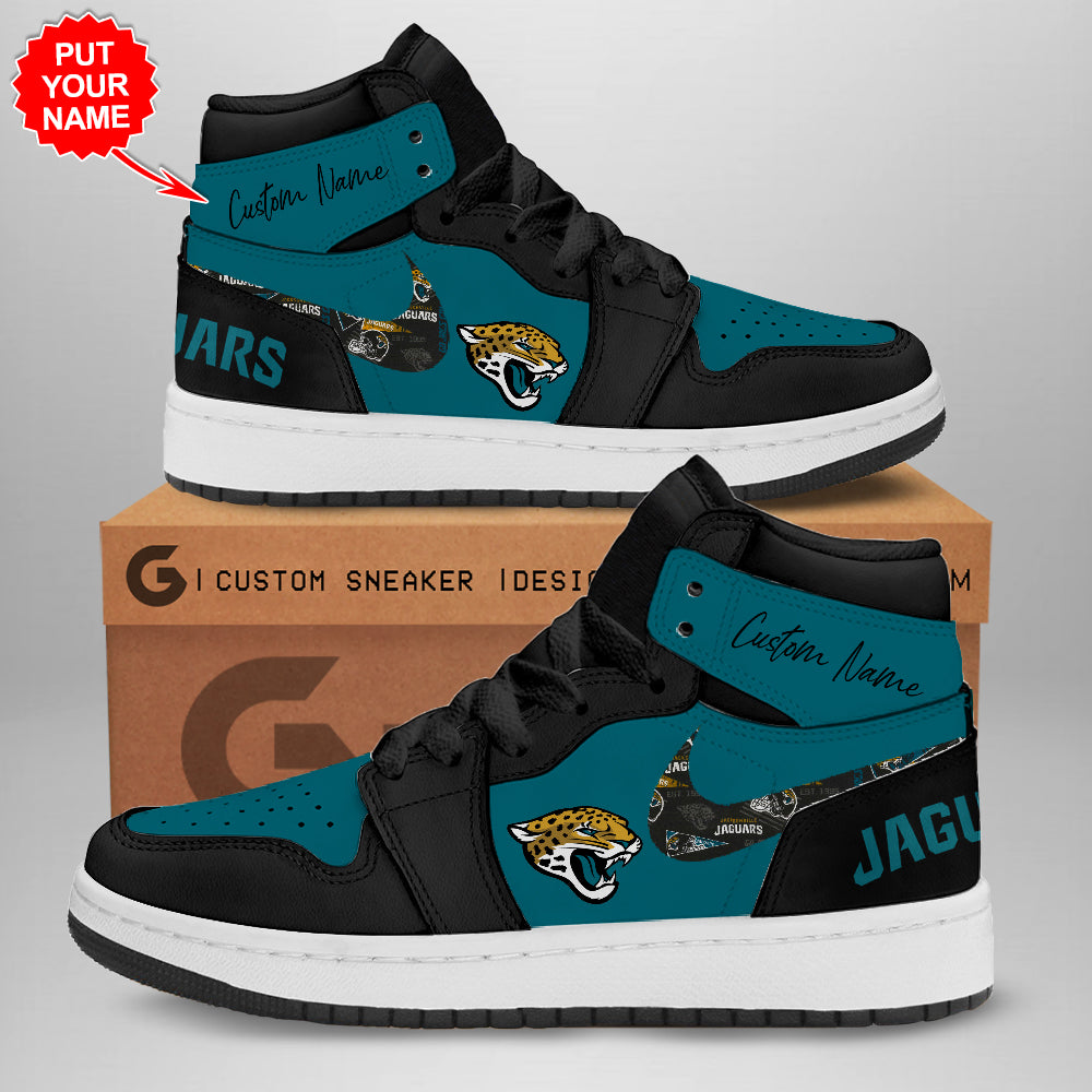 Ideafootwear Jacksonville Jaguars AJ1 High Sneakers Shoes For Men And Women 4