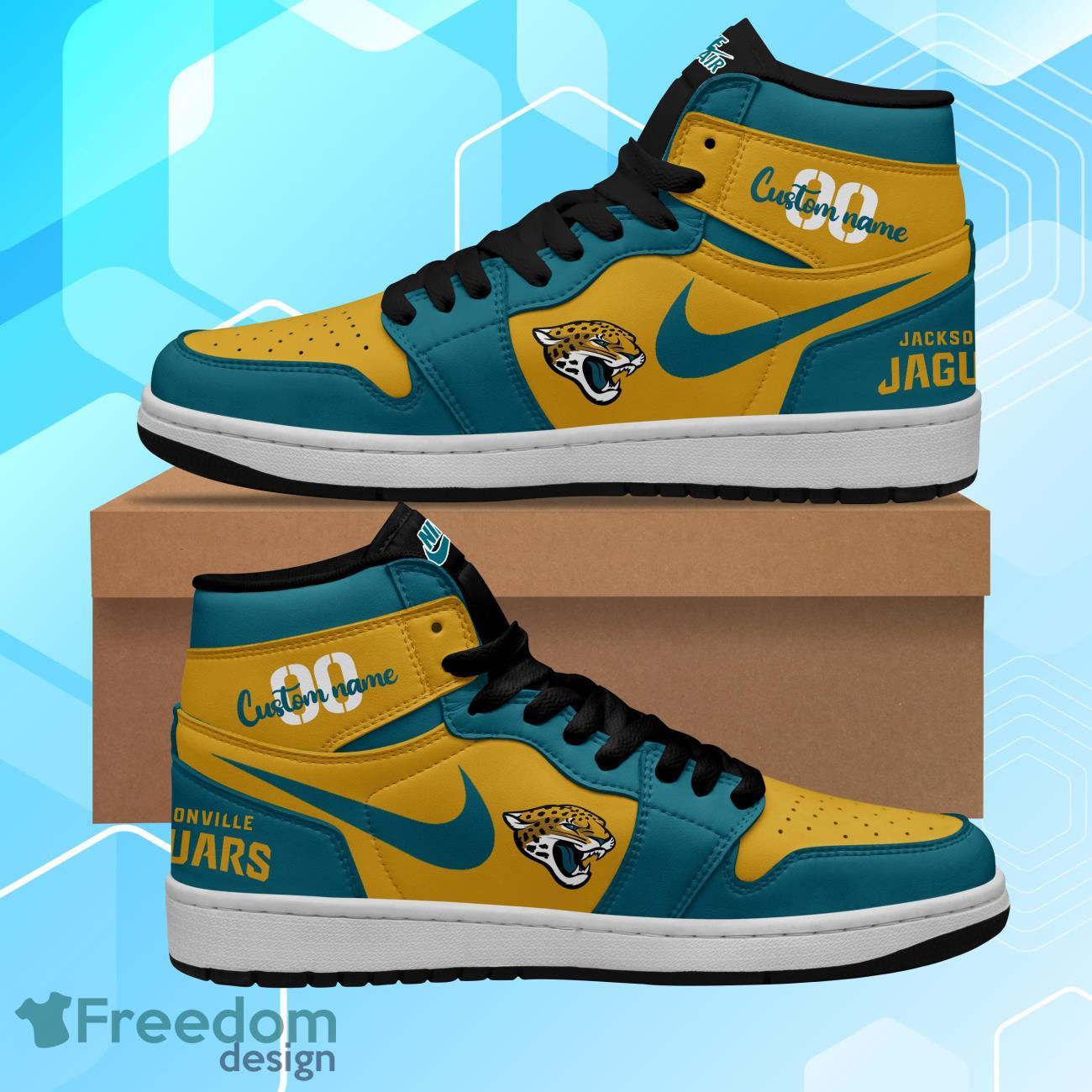 Ideafootwear Jacksonville Jaguars AJ1 High Sneakers Shoes For Men And Women 2