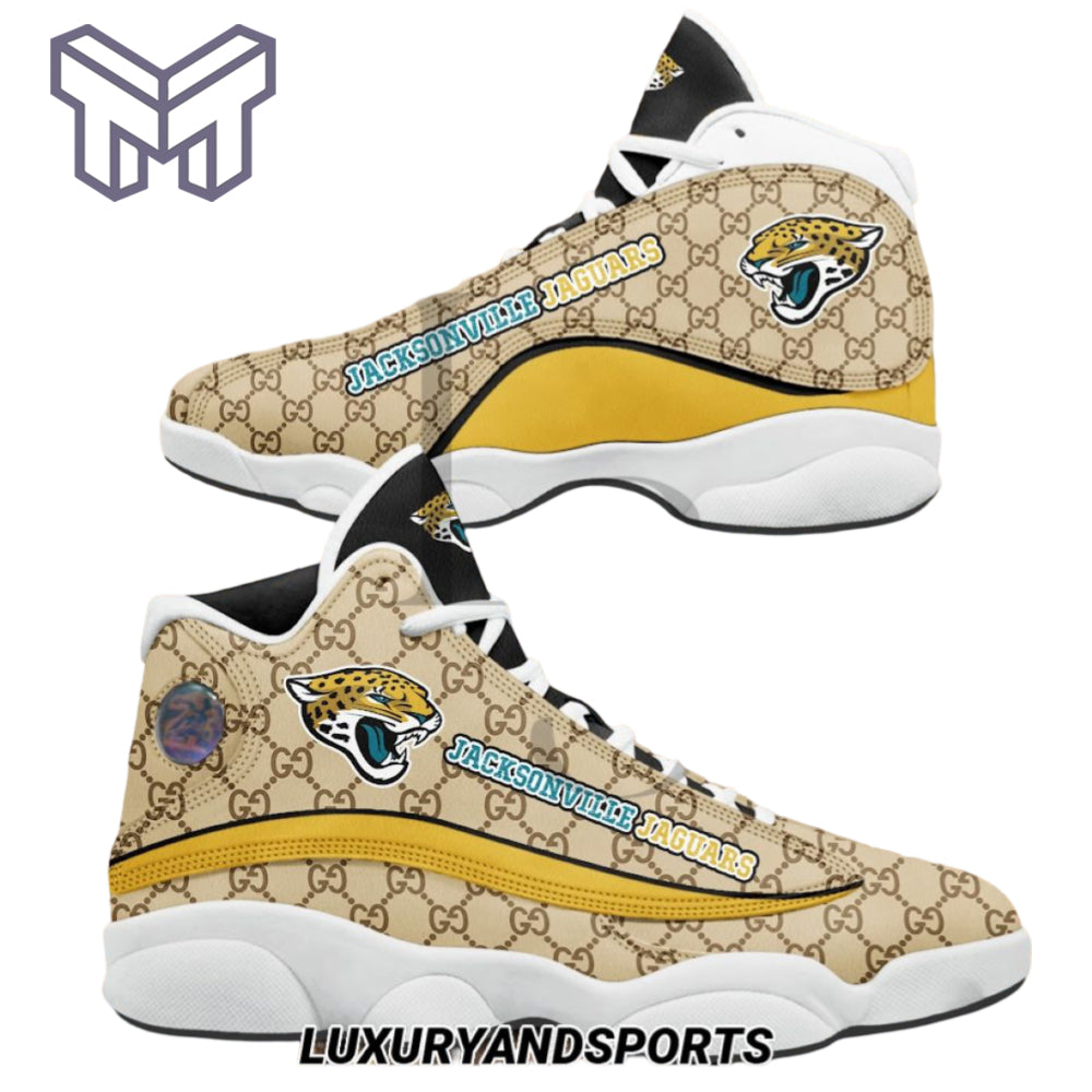 Ideafootwear Jacksonville Jaguars AJ13 Sneakers Shoes For Men And Women 6