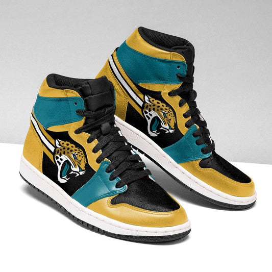 Ideafootwear Jacksonville Jaguars NFL AJ1 High Sneakers Shoes For Men And Women 6