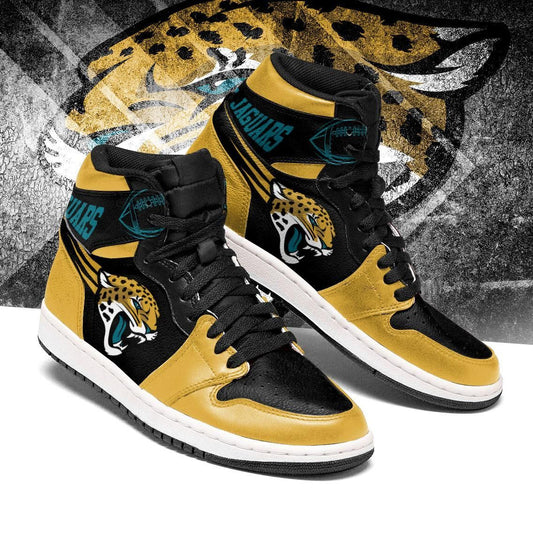 Ideafootwear Jacksonville Jaguars NFL AJ1 High Sneakers Shoes For Men And Women 4