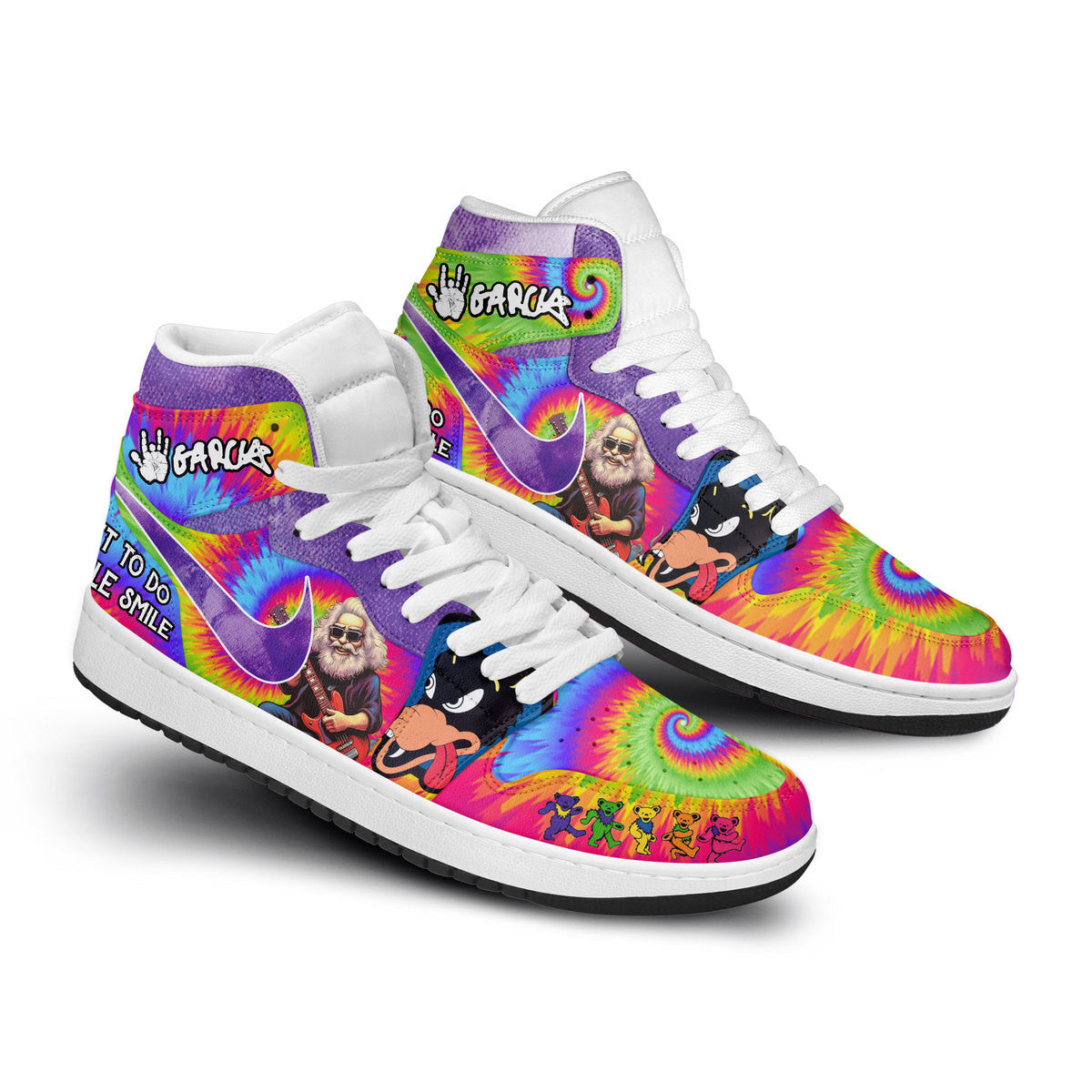 Ideafootwear Jerry Garcia AJ1 High Sneakers Shoes For Men And Women 4