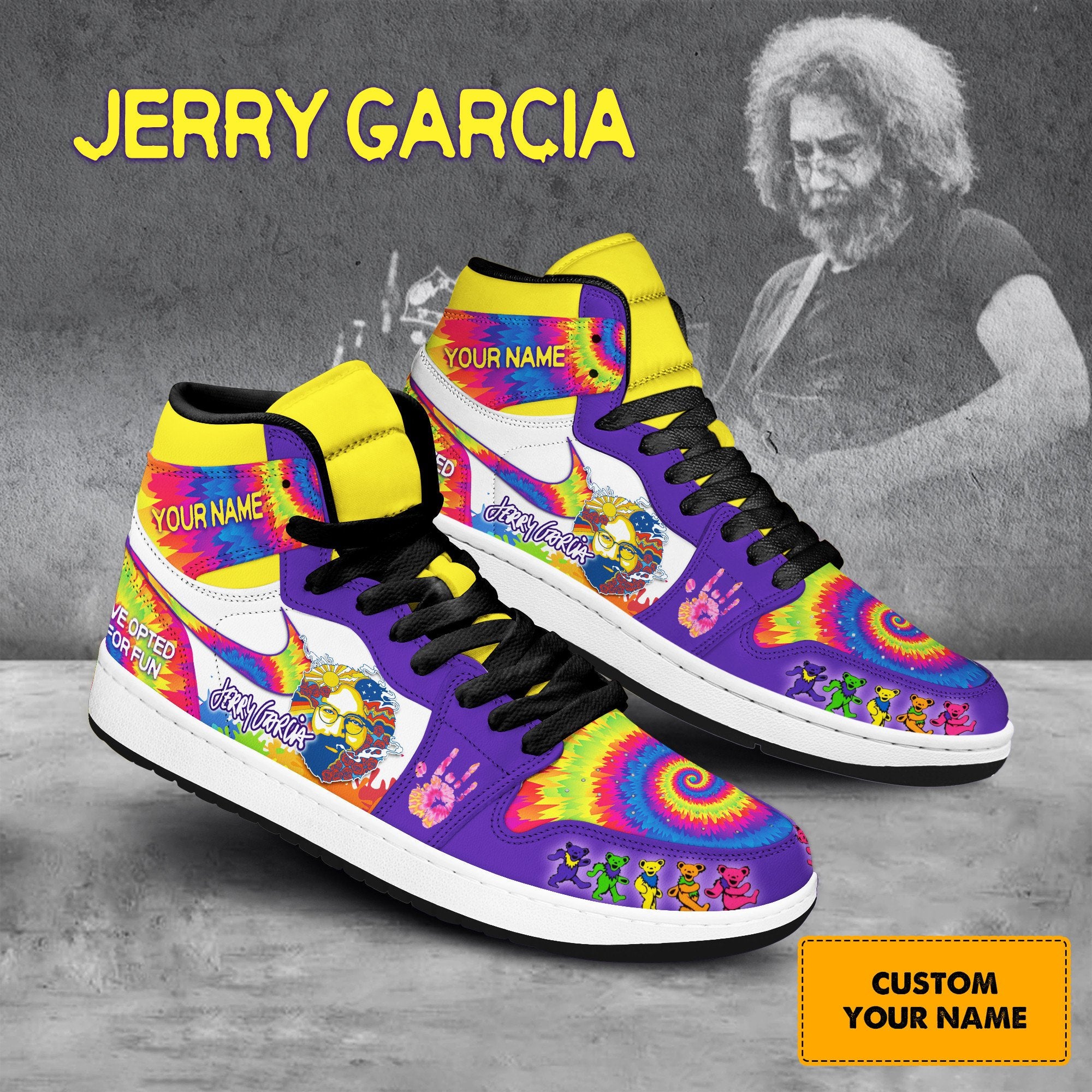 Ideafootwear Jerry Garcia AJ1 High Sneakers Shoes For Men And Women 2
