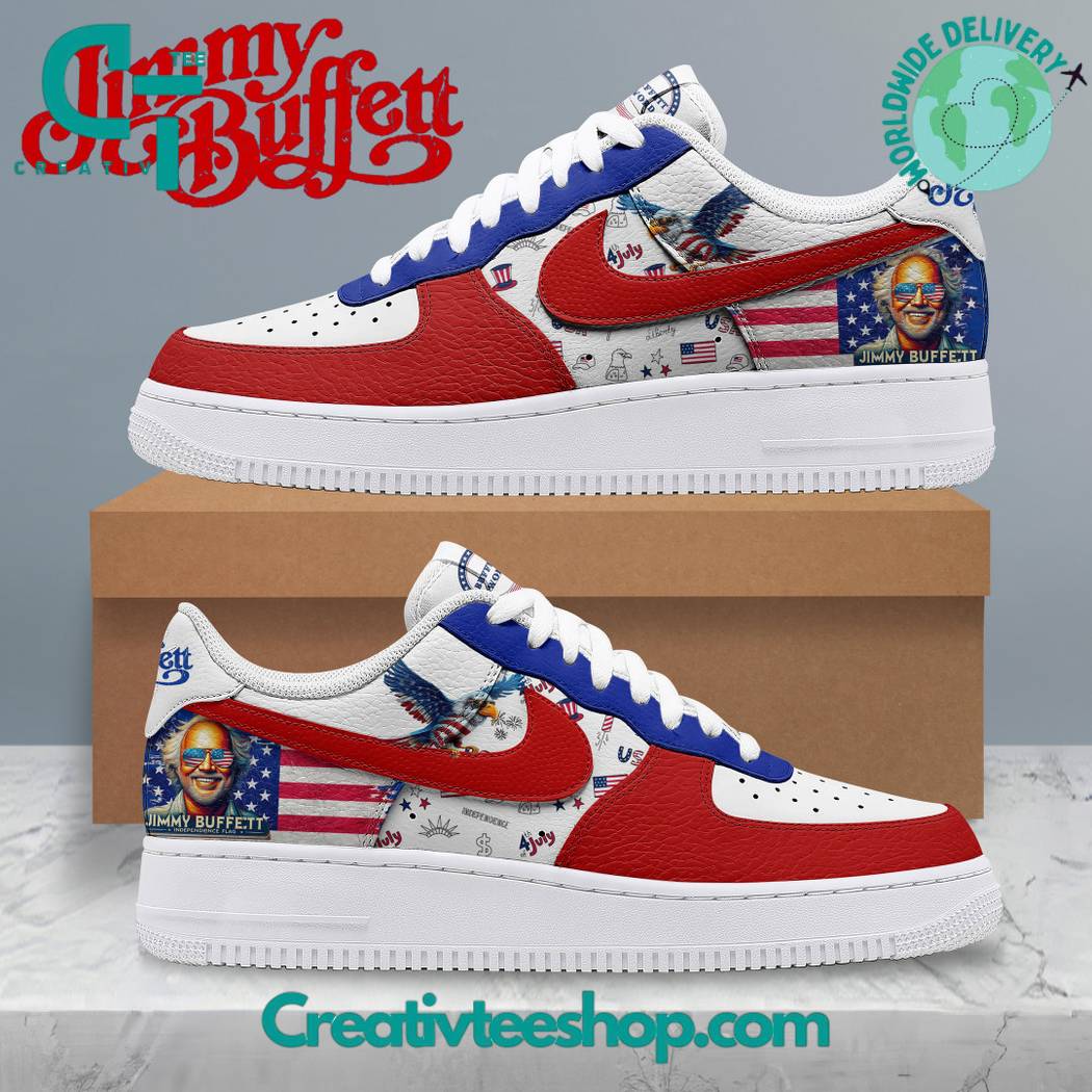 Ideafootwear Jimmy Buffett America Independent Day  Air Low-Top Sneakers Shoes For Men And Women 1