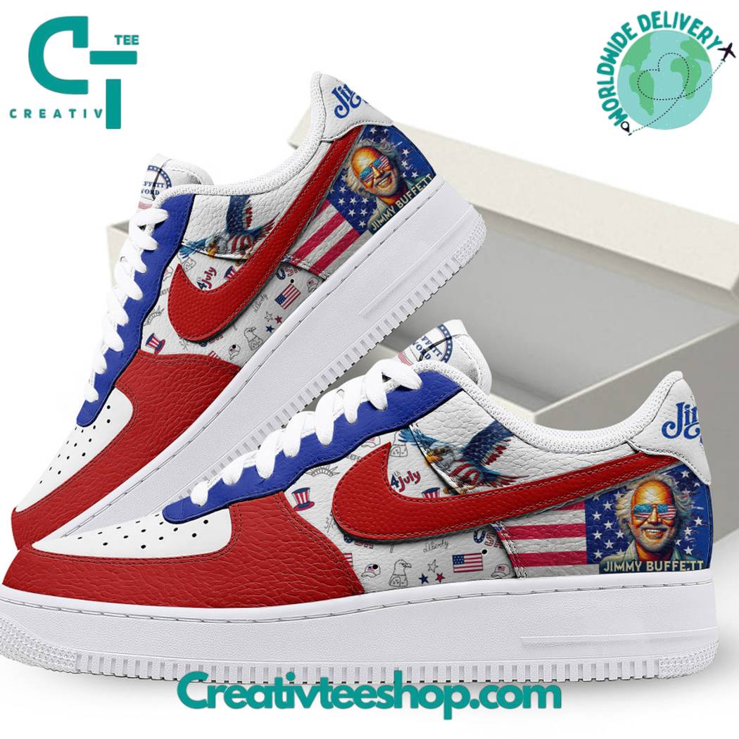 Ideafootwear Jimmy Buffett America Independent Day  Air Low-Top Sneakers Shoes For Men And Women 1