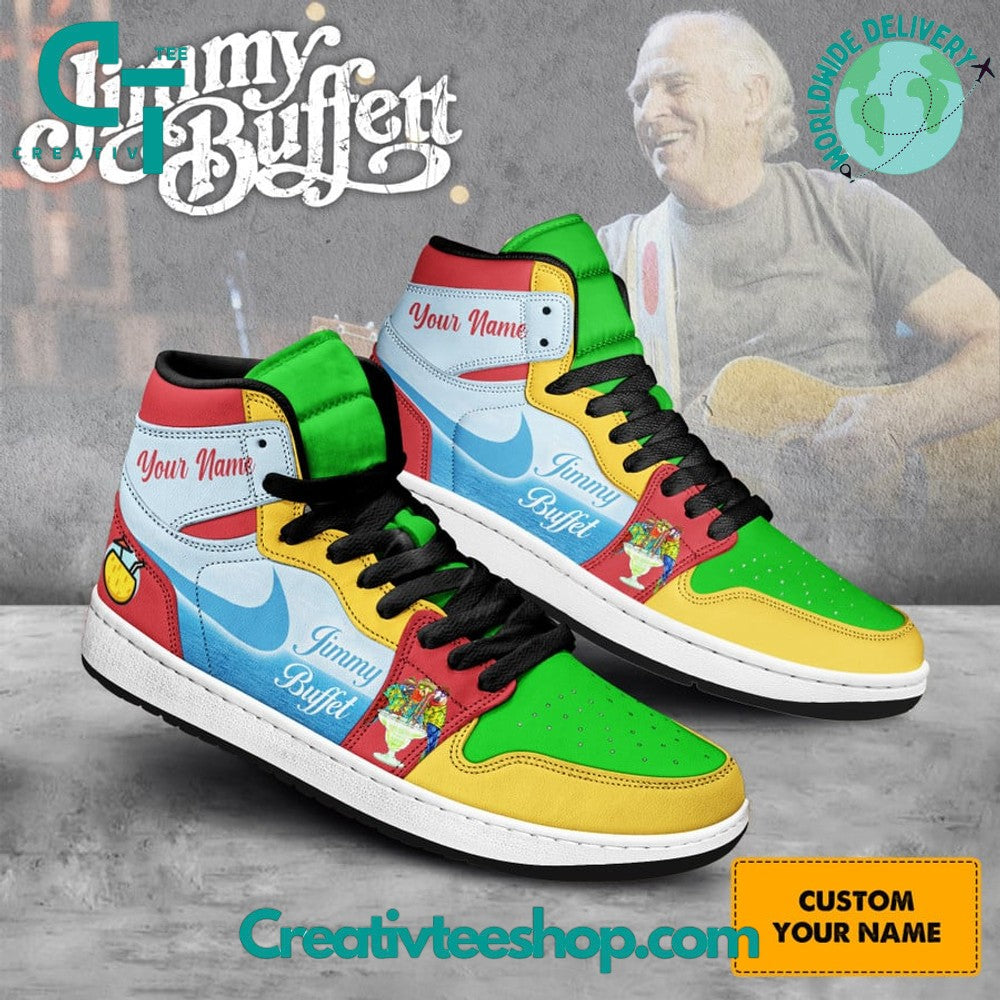 Ideafootwear Jimmy Buffett Nike AJ1 High Sneakers Shoes For Men And Women 1
