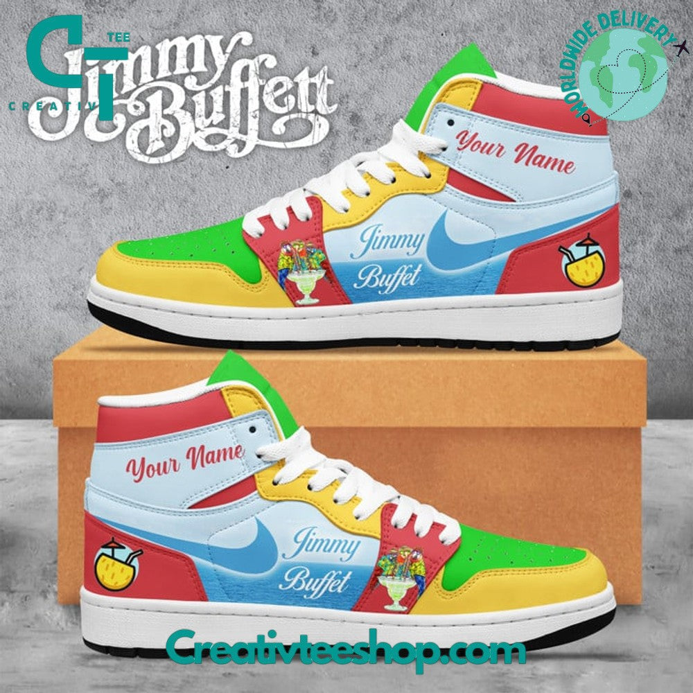 Ideafootwear Jimmy Buffett Nike AJ1 High Sneakers Shoes For Men And Women 1