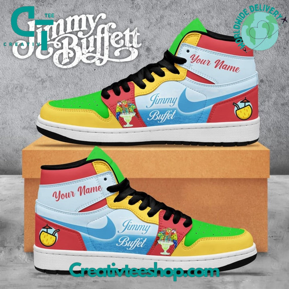 Ideafootwear Jimmy Buffett Nike AJ1 High Sneakers Shoes For Men And Women 1