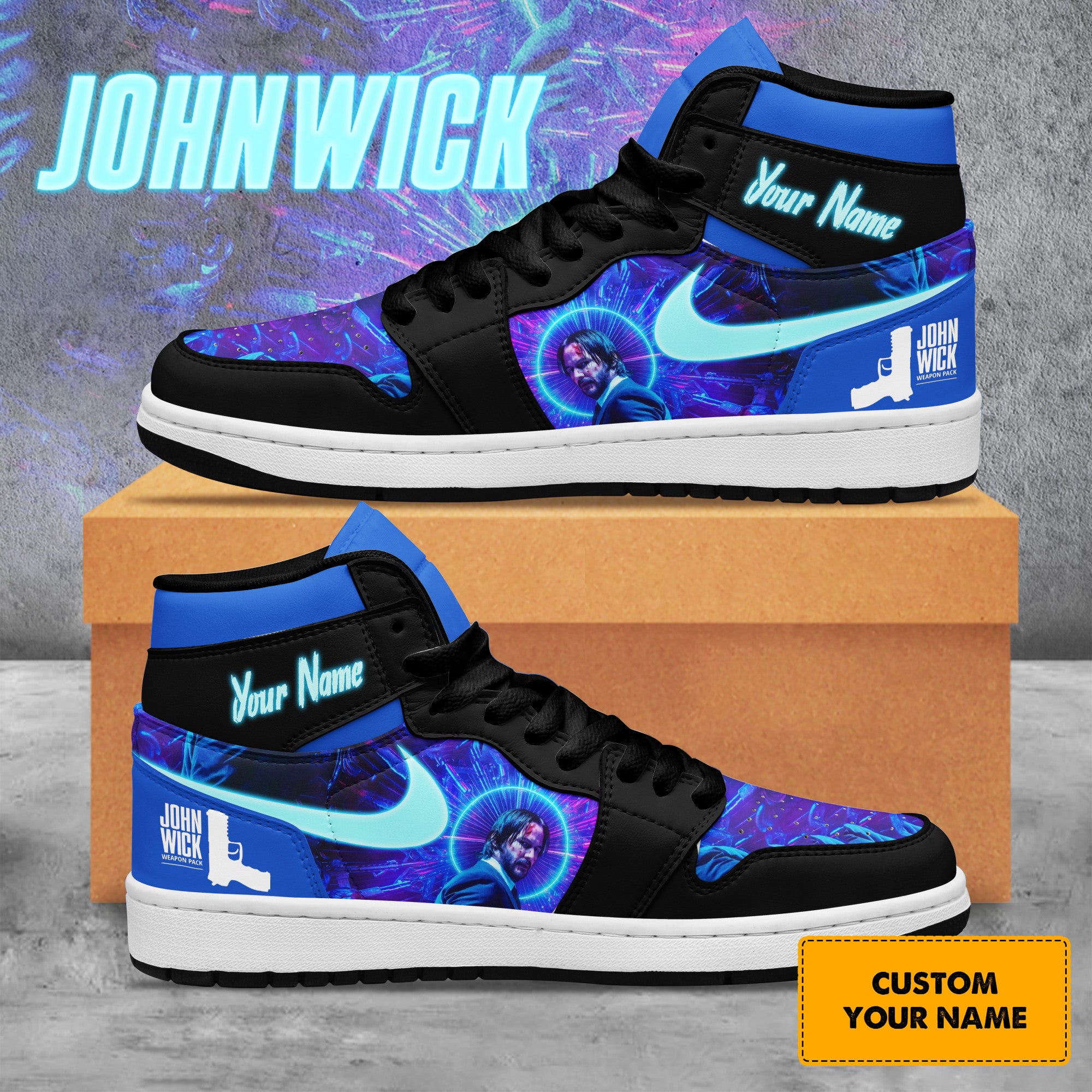 Ideafootwear John Wick AJ1 High Sneakers Shoes For Men And Women 3