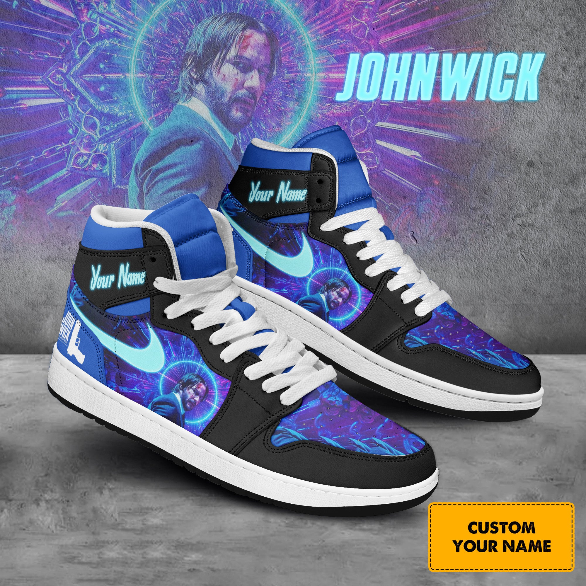 Ideafootwear John Wick AJ1 High Sneakers Shoes For Men And Women 2