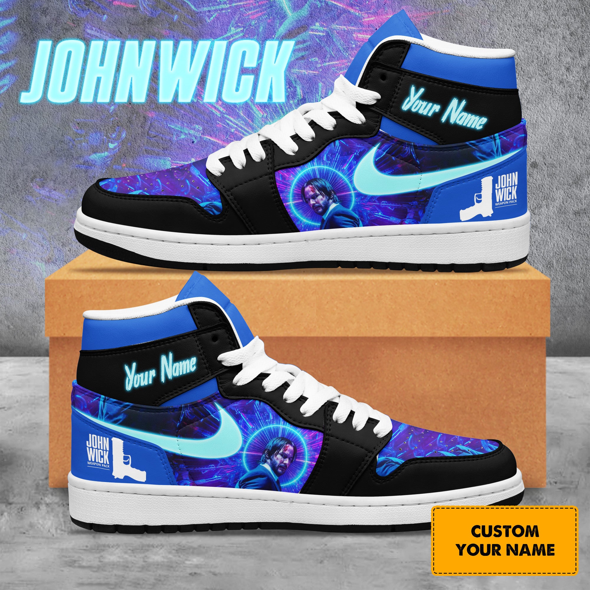 Ideafootwear John Wick AJ1 High Sneakers Shoes For Men And Women 2