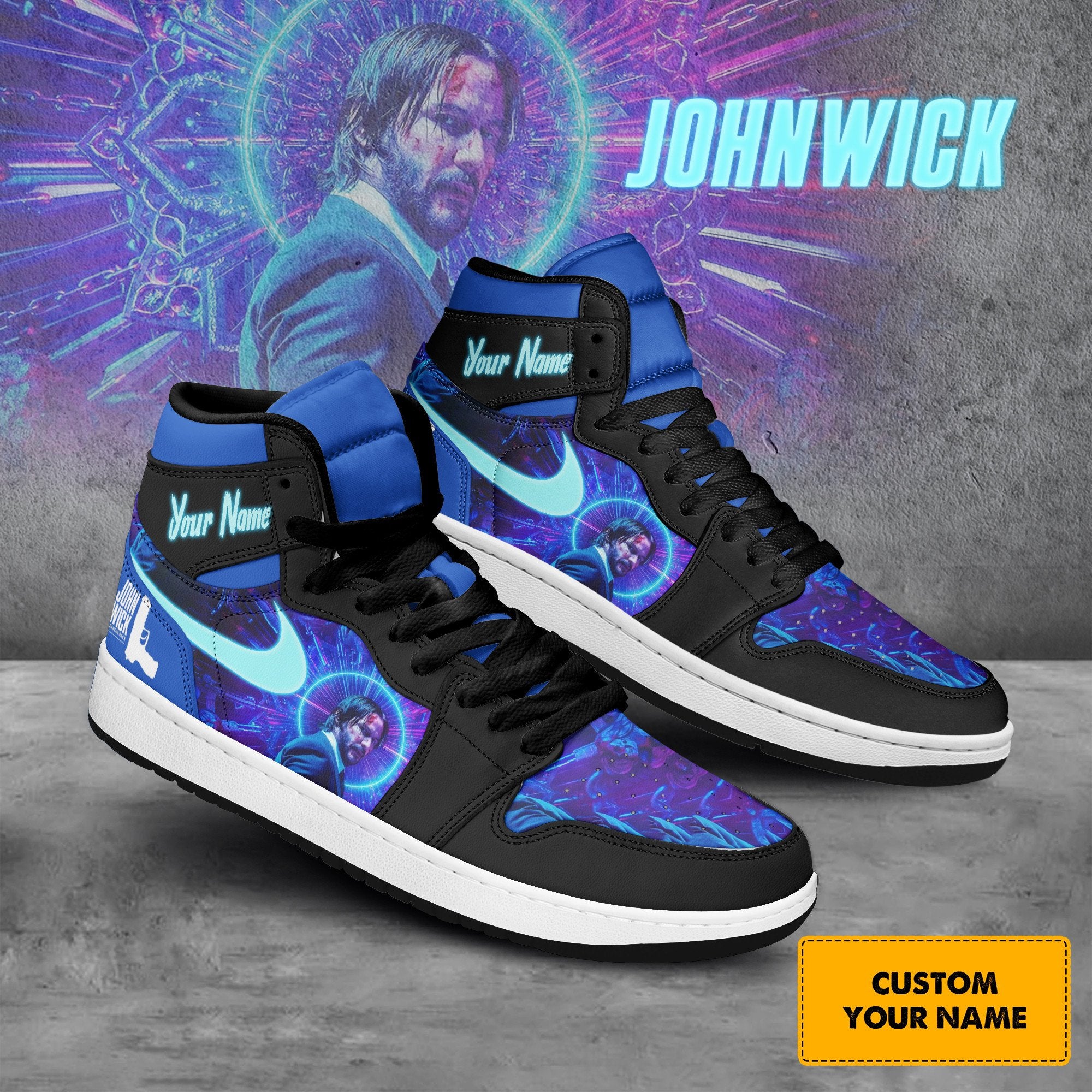 Ideafootwear John Wick AJ1 High Sneakers Shoes For Men And Women 3