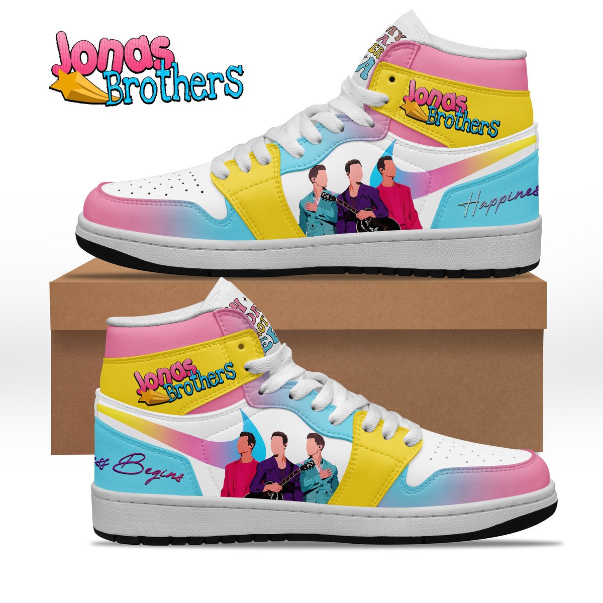 Ideafootwear Jonas Brothers AJ1 High Sneakers Shoes For Men And Women 5