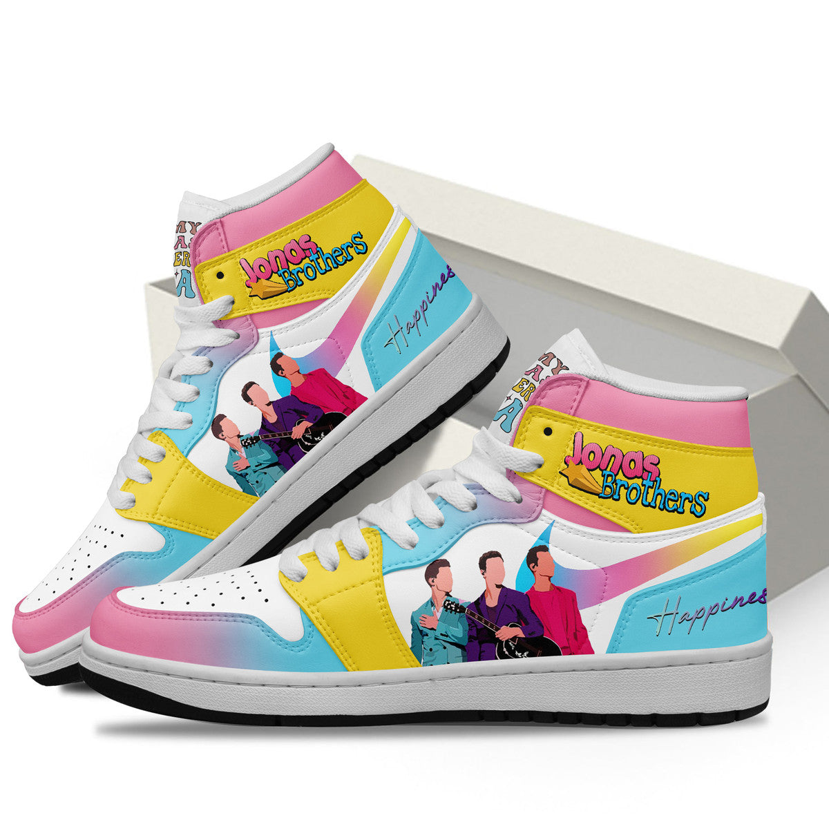 Ideafootwear Jonas Brothers AJ1 High Sneakers Shoes For Men And Women 5