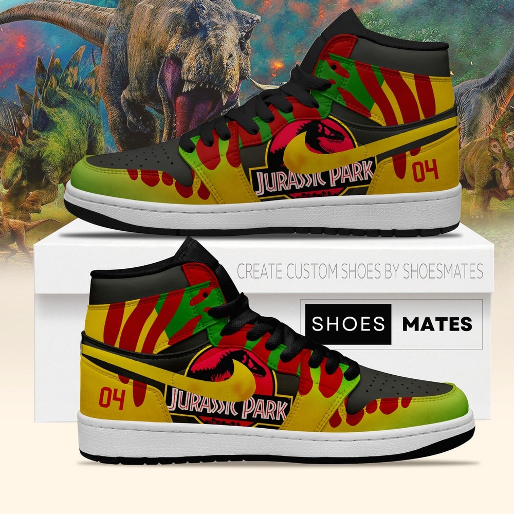 Ideafootwear Jurassic Park AJ1 High Sneakers Shoes For Men And Women 1