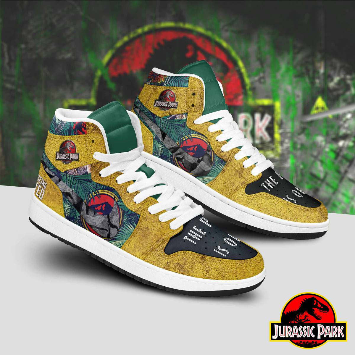 Ideafootwear Jurassic Park AJ1 High Sneakers Shoes For Men And Women 3