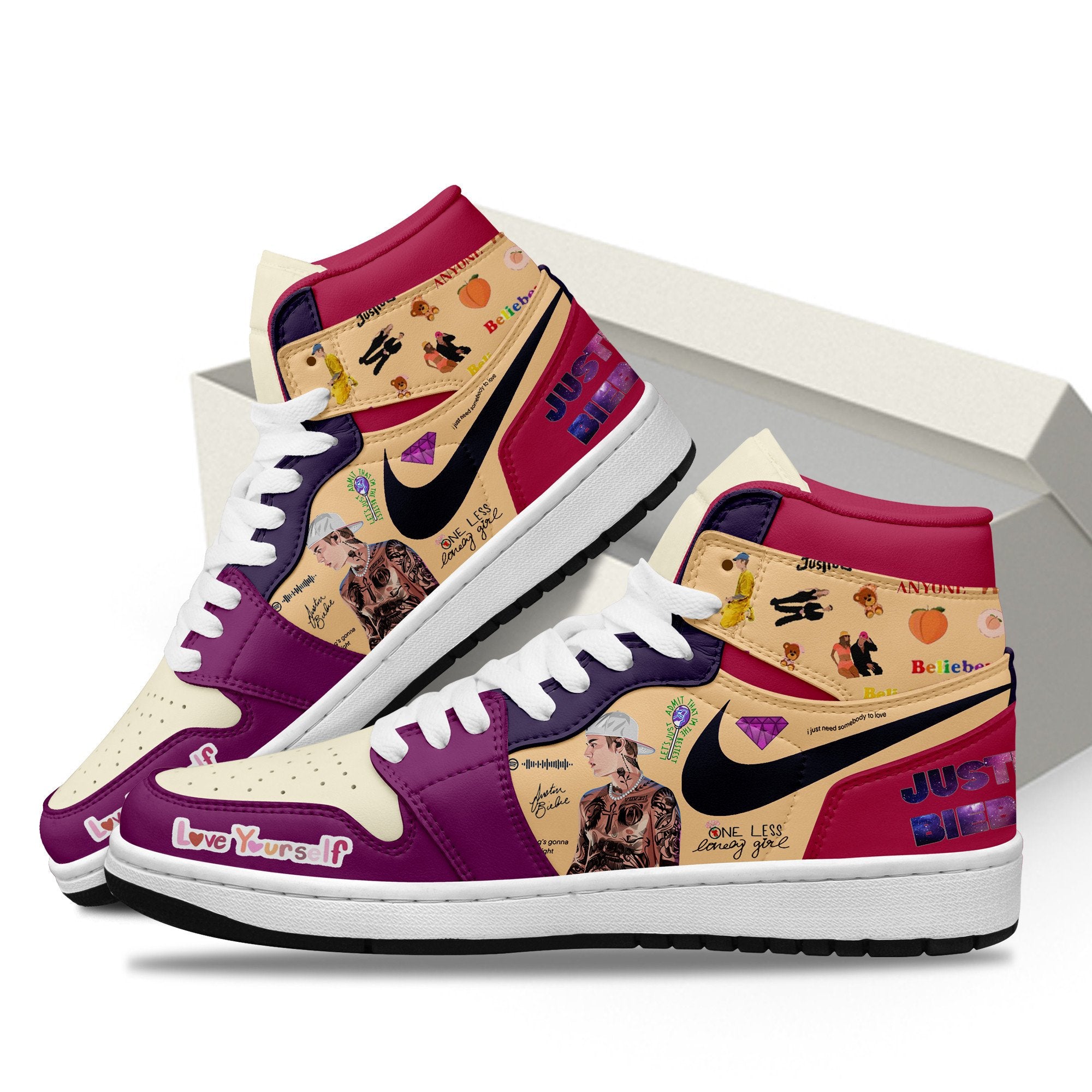 Ideafootwear Justin Bieber AJ1 High Sneakers Shoes For Men And Women 2
