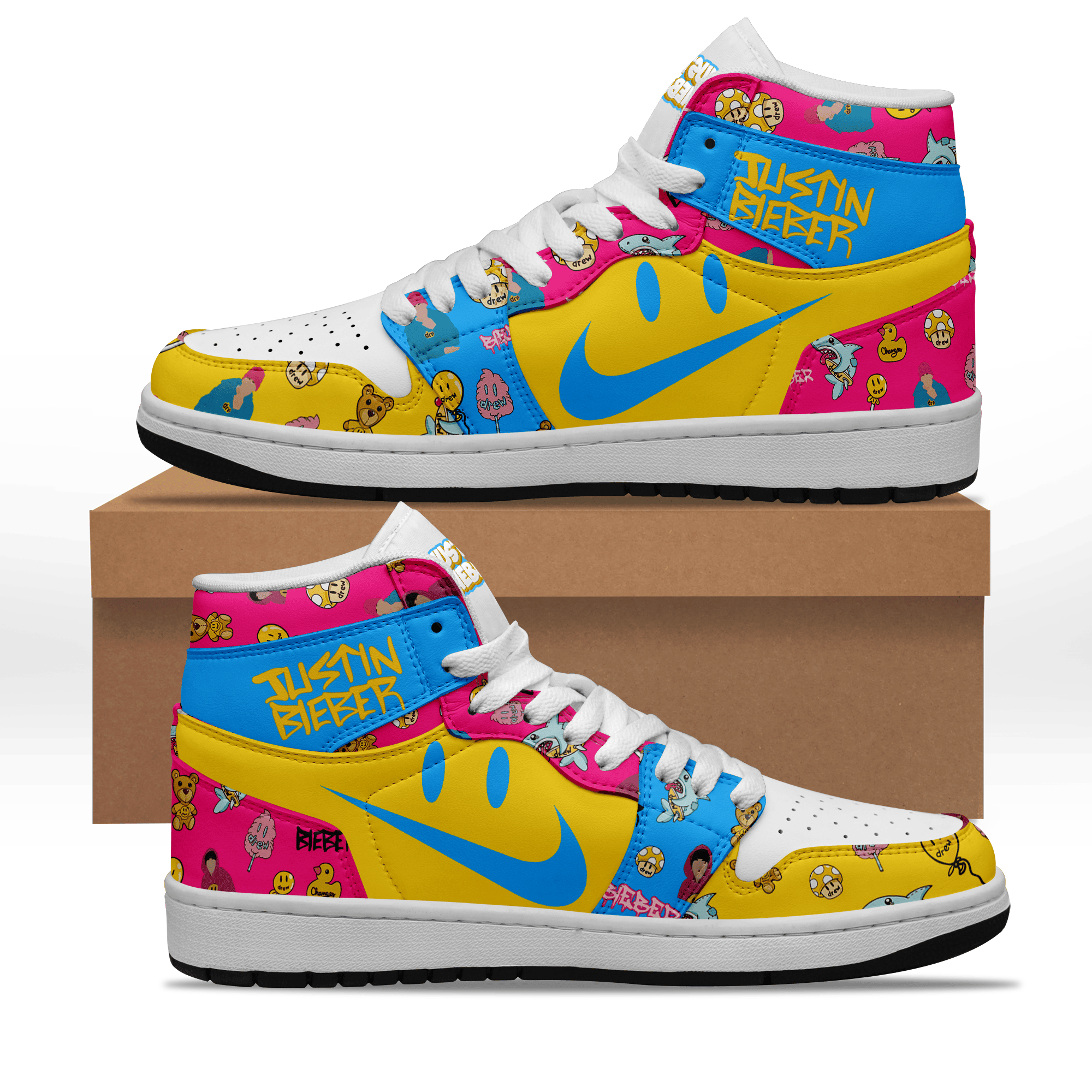 Ideafootwear Justin Bieber AJ1 High Sneakers Shoes For Men And Women 5